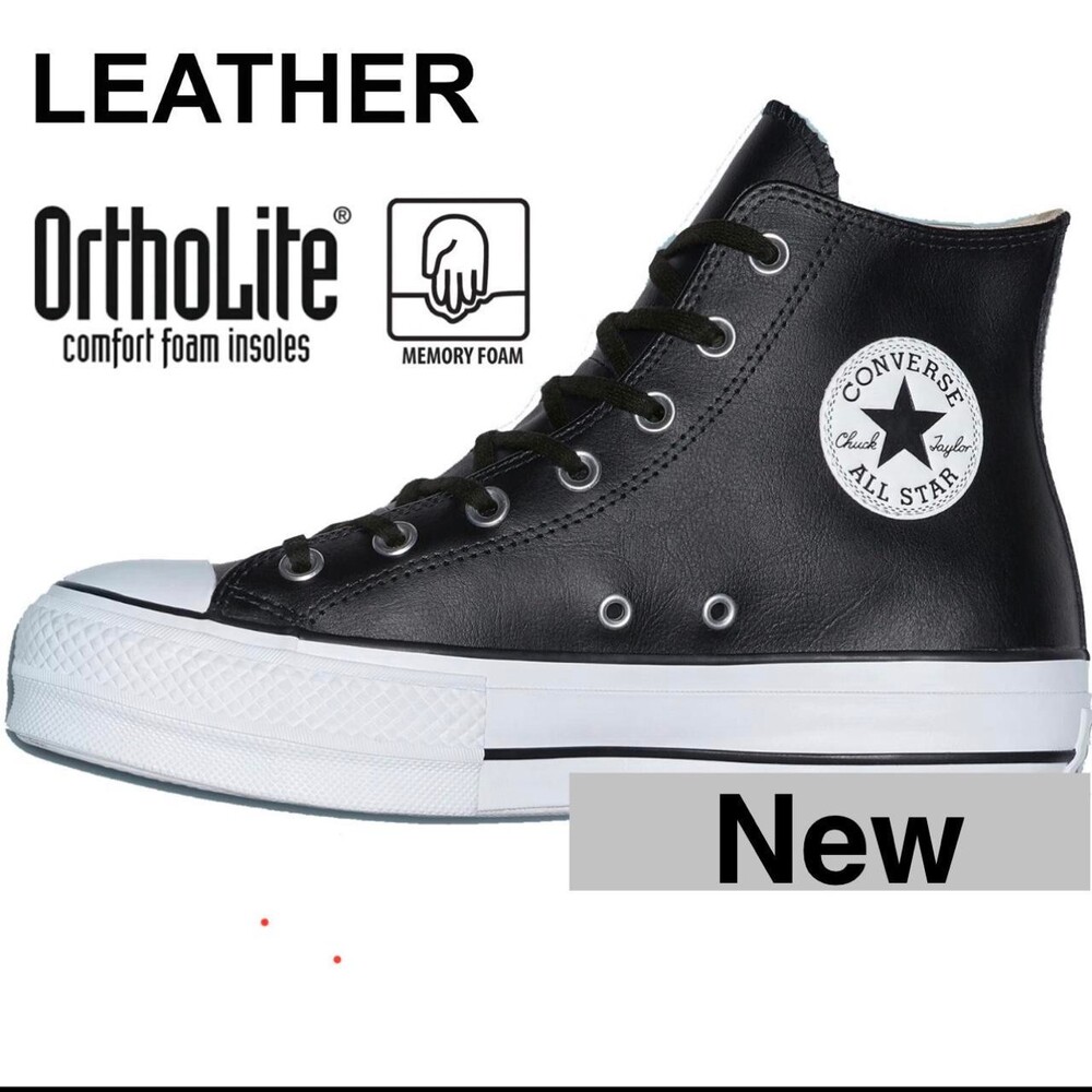 CONVERSE Women's US 9 Chuck Taylor All Star Lift Platform Leather High-Top